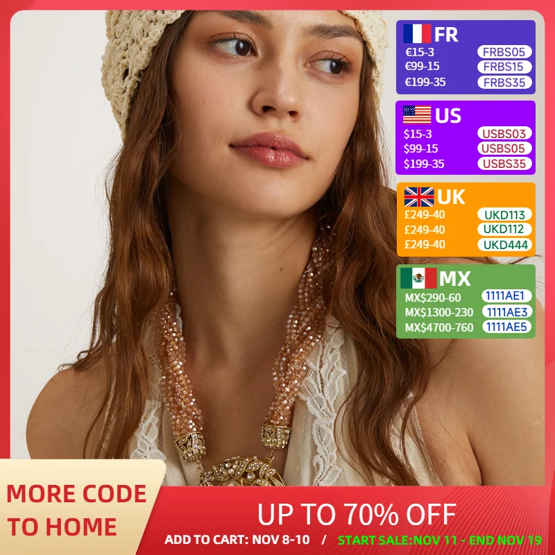 

Vintage Gold Color Chunky Necklace Collar Oval Luxury Designer Jewelry Layered Champagne Twisted Crystal Bead Christmas Party