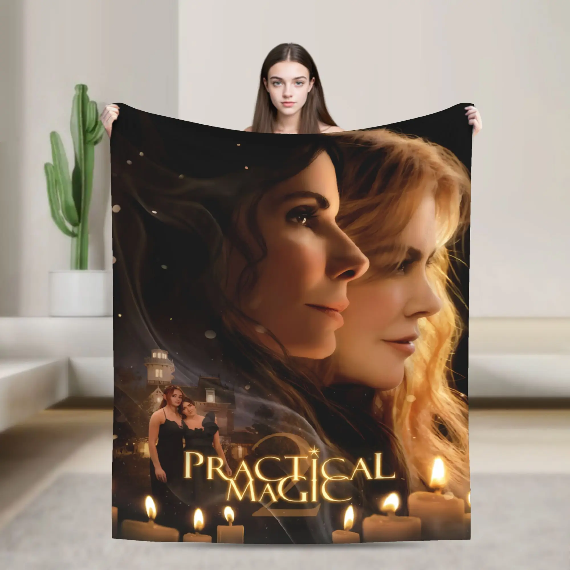 Practical Magic Warm Candle Scene Super Warm Blanket  Boy Girl Plush Throw Blanket Couch Chair Flannel Bedspread Sofa Bed Cover