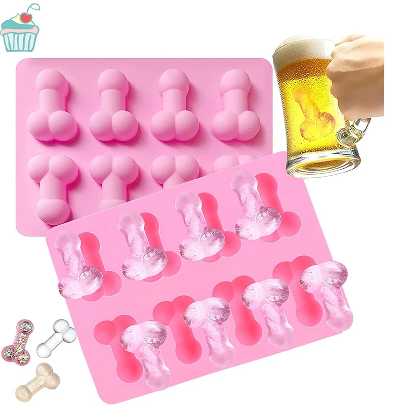 Funny Dicks Chocolate Mould Ice Cube Tray Adult Party Genitals Dessert Sexy Penis Chest Silicone Cake Mold Baking Tools