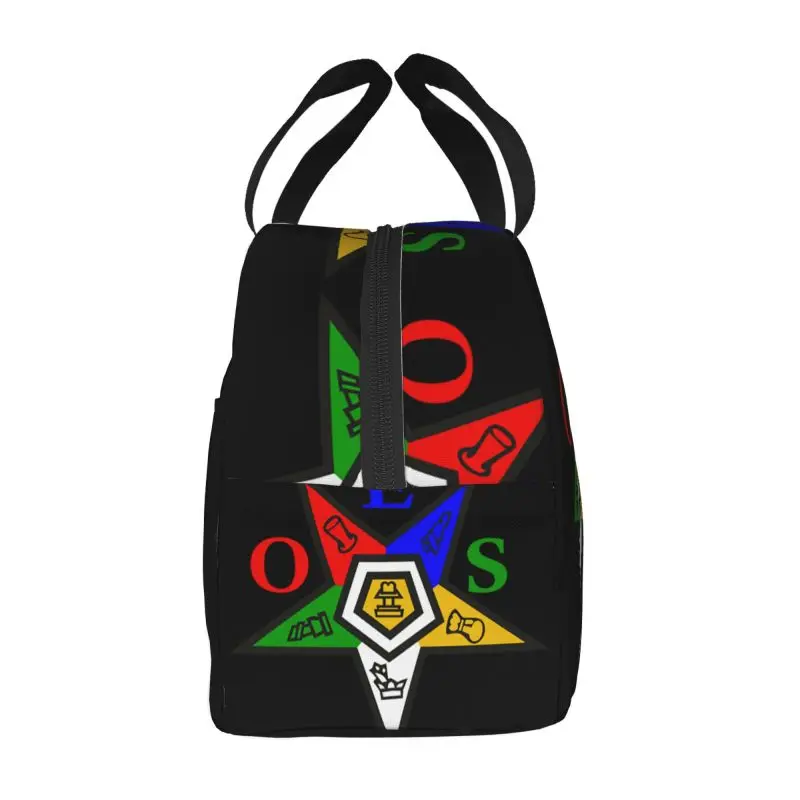 Custom Order Of The Eastern Star Logo OES Insulated Lunch Bags for Outdoor Picnic Waterproof Cooler Thermal Bento Box Women Kids