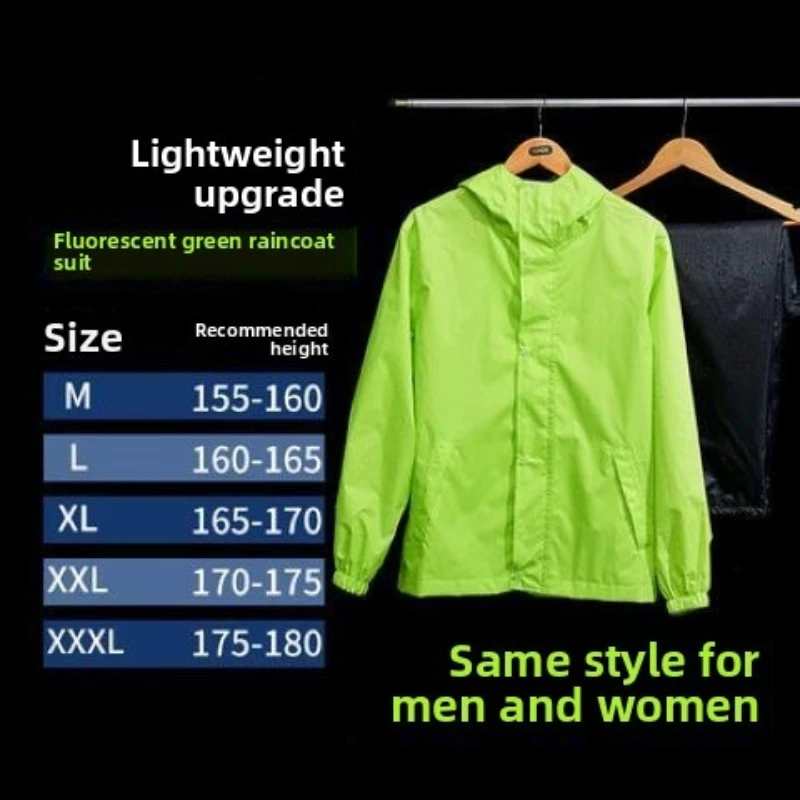 Full Waterproof Split Raincoat Lightweight Rain Suit Great E-Bike Riding Long Hiking Trips Travel Portable Durable Rainwear