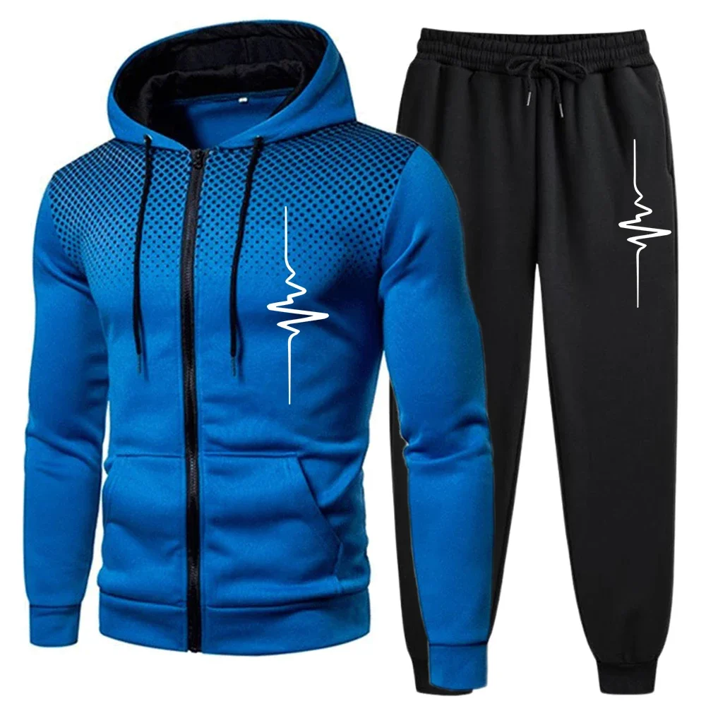 

Men's Zipper Sweatshirts Fashion Autumn Winter Men Hoodies Outdoors Jogging Versatile Pants Tracksuit Comfortable Daily Quality