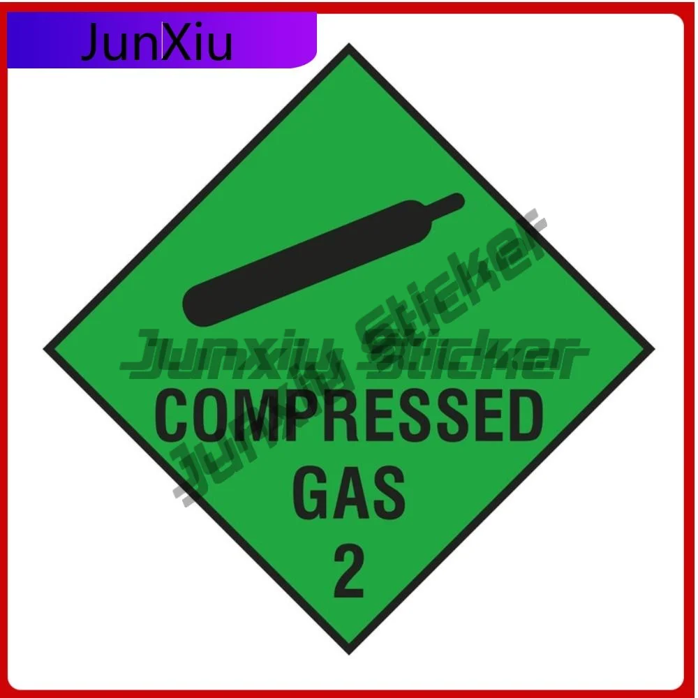 

Compressed Gas Safety Warning Green Logo Vinyl Graphic Decals Reflective Sticker Happy Camping Accessories Suv Bumper Moto Cover