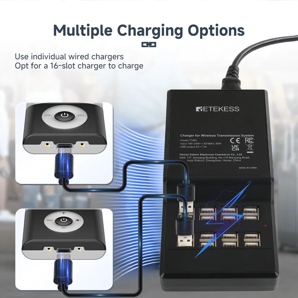 RETEKESS T130U UHF Tourguide-System Drahtloses Audio-Führungssystem Mikrofon-Funk-Sender und -Empfänger für Tourismus, Konferenzen und Fabriken – Detail 12