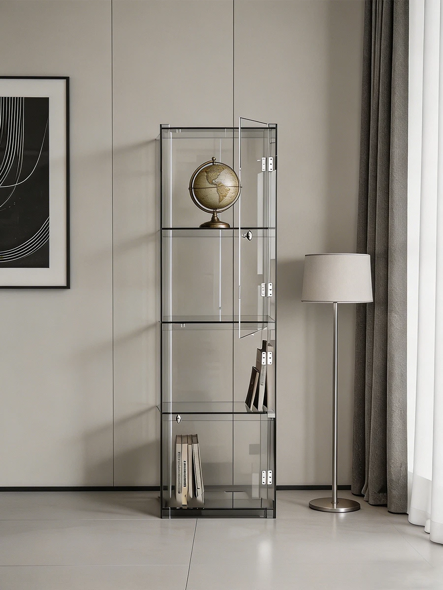Dustproof bookcase with door Acrylic figure storage display living room floor-to-ceiling bookshelves