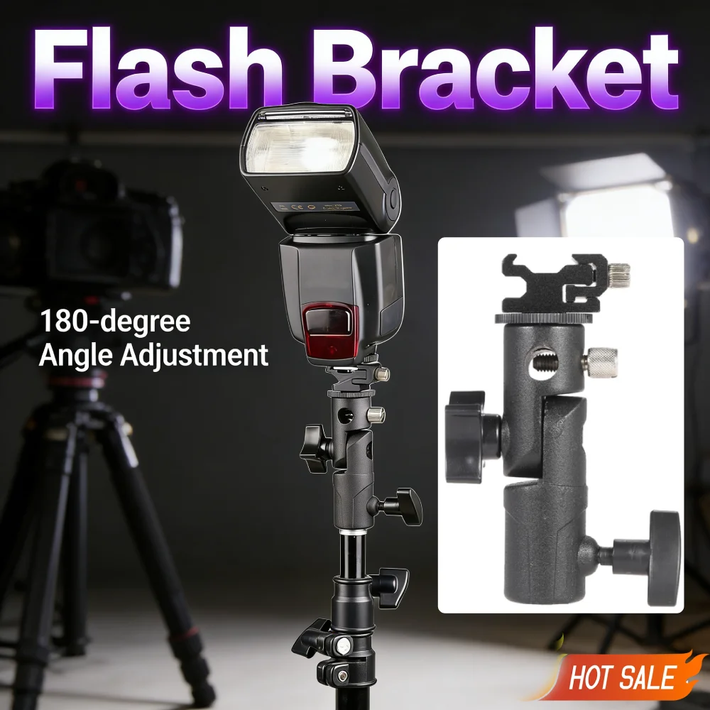 Blitzhalterung E-Typ Blitzschuh Speedlite Regenschirmhalter Lichtstativ 180-Grad-Winkelverstellung Zubehör