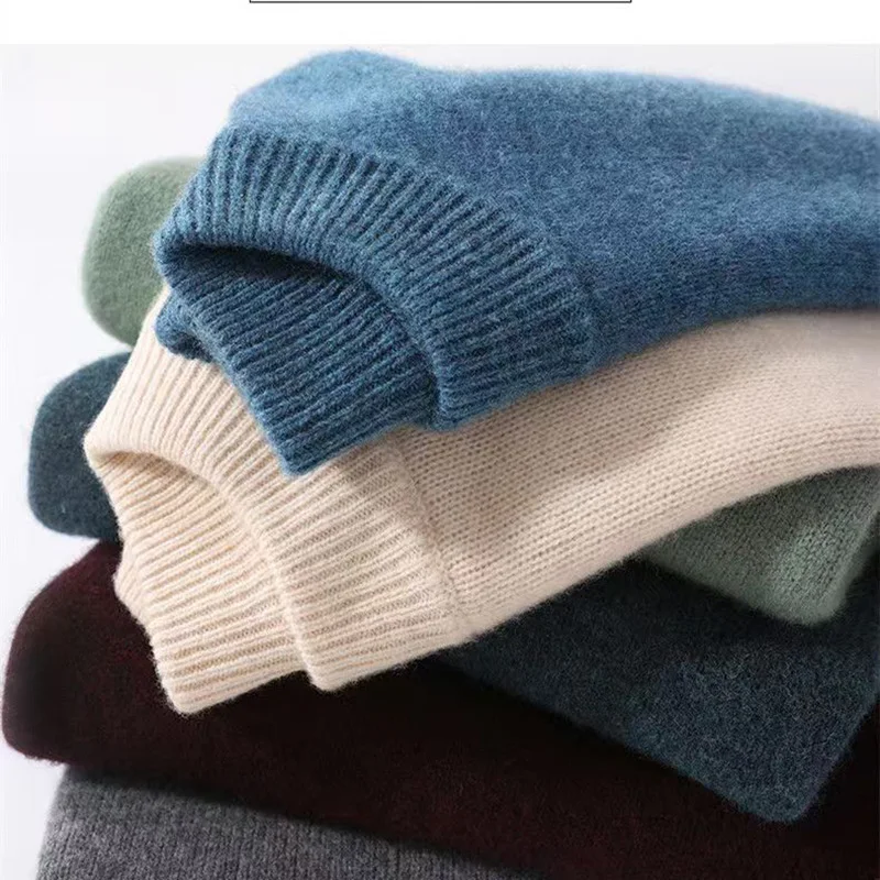 Hot Sale Cashmere Men\'s Sweater O-Neck Knitted Jumpers Long Sleeve Male Pullover Soft Warm Wool sueteres para hombre