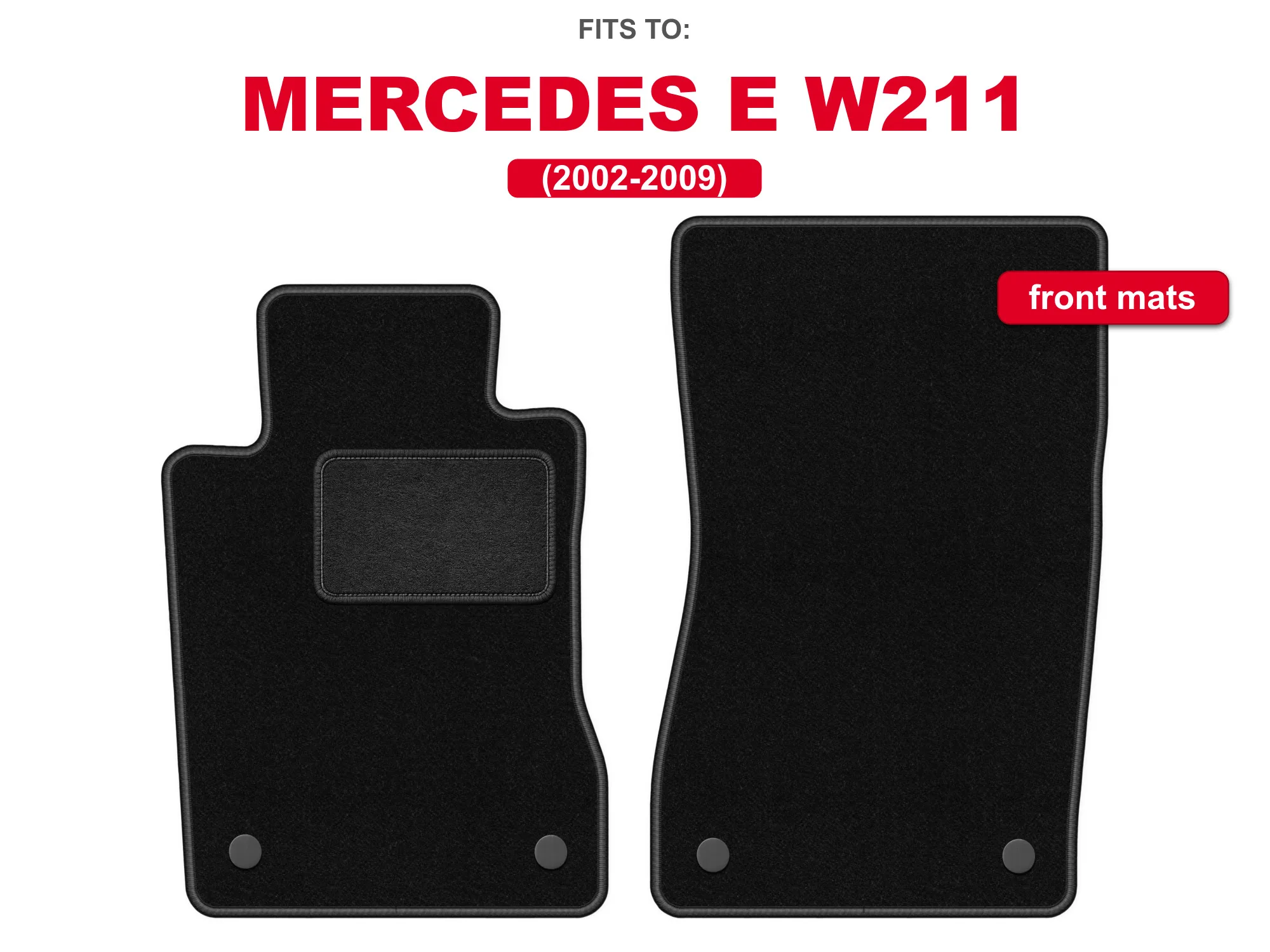 Velours vloermatten voor: Mercedes E W211 2002-2009 zwarte auto vloermattenset voor voertuigvloer