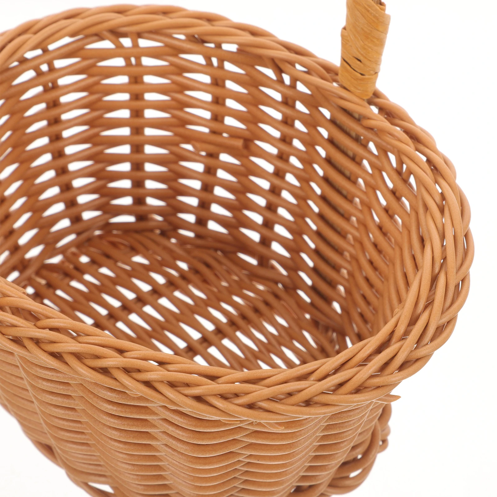 

5pcs Egg-Shaped Flower Woven Storage Basket with Handle Handheld Plastic Decorative Small Basket for Home Organizing