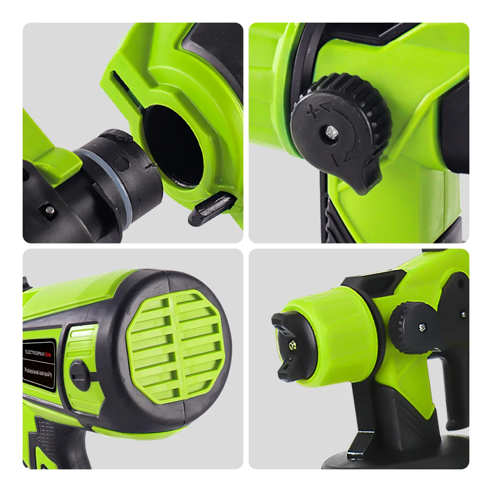 Pistola pulverizadora de pintura eléctrica profesional HVLP inalámbrica de 850W, 1400 ml, 220V herramienta de pulverización de pintura para uso doméstico, cable de 1,5m,cinco boquillas de 1,0mm,1,2mm,1,5mm,1,8mm 2,5mm