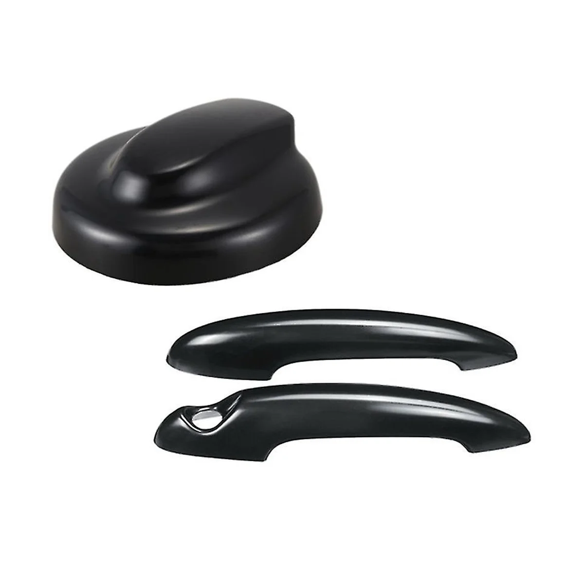 Car Gas Fuel Tank Filler Cap Cover Exterior Door Handle Covers for BMW Mini Cooper S R55 R56 2007-2013(Black)