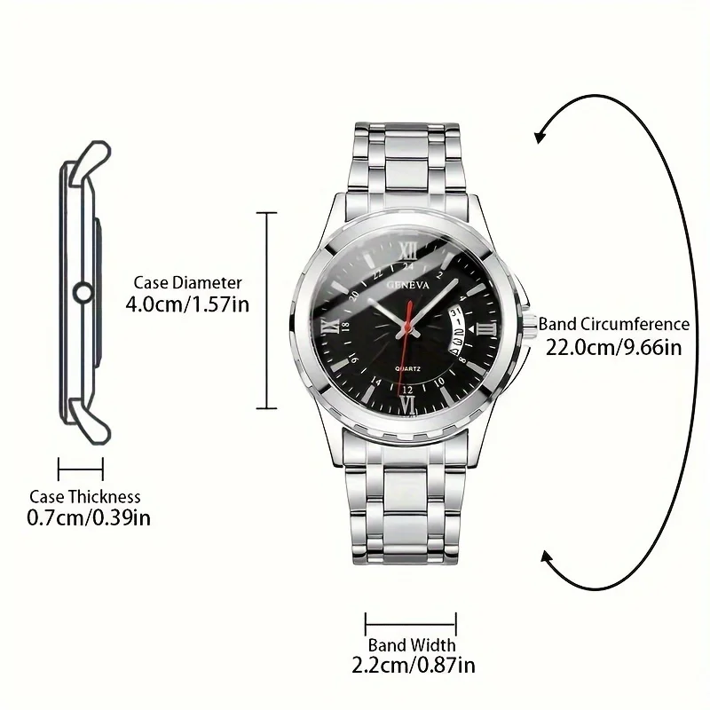 2 pçs nova moda feminina retro calendário prata relógio de quartzo + pulseira simples conjunto deslocamento diário