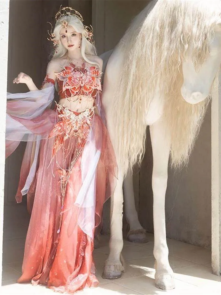 

Комплект Hanfu в национальном стиле Западных регионов: Эфирный, экзотический, с изысканной вышивкой