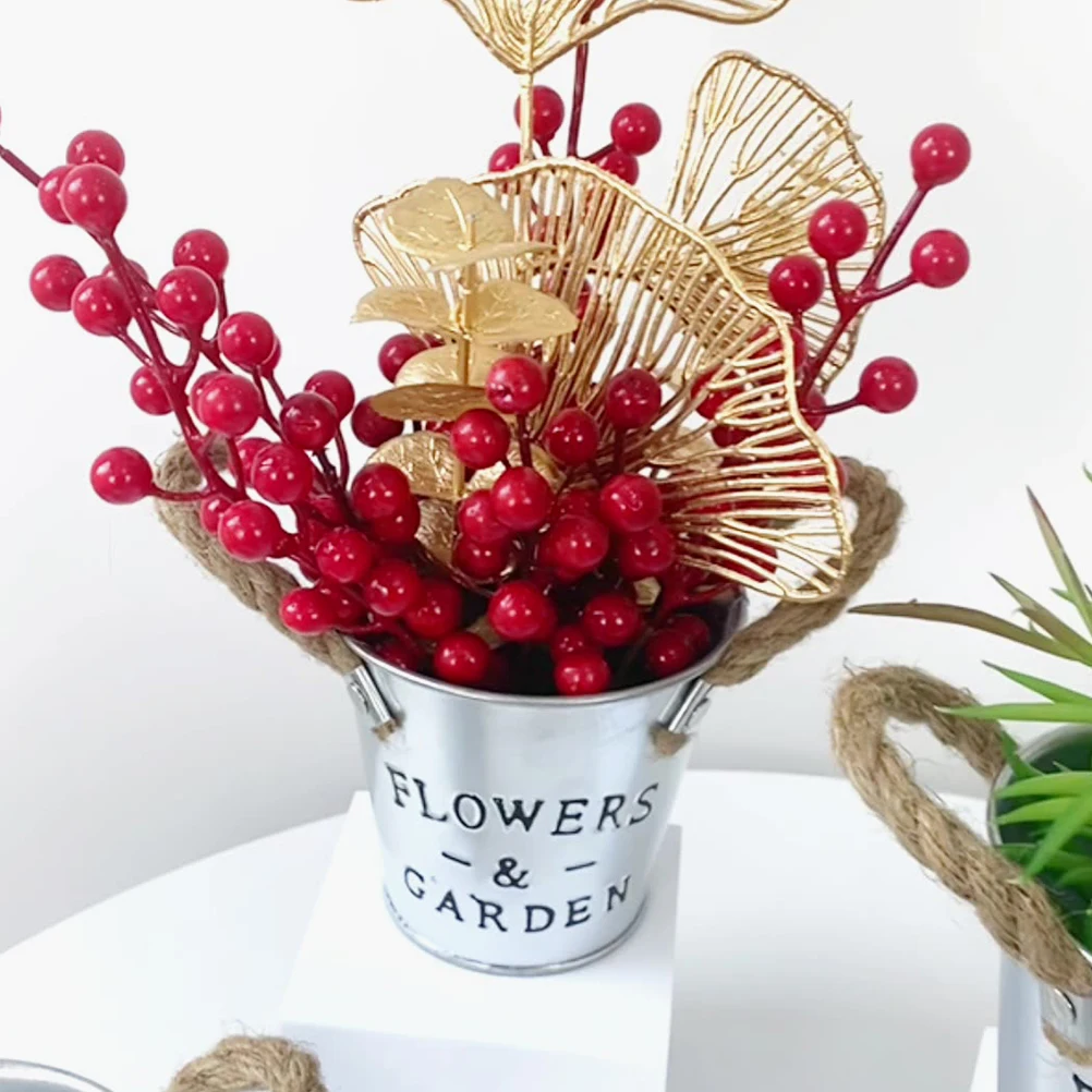 

Tin Flower Pot Metal Decorative Bucket Top Flowerpot Vase Garden