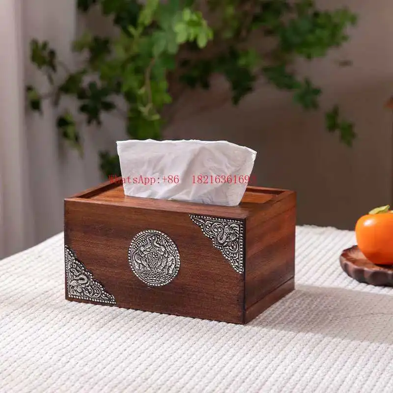 Medieval Paper Towel Box Household Extraction Paper Towel Storage Box Wooden Paper Towel Storage Box