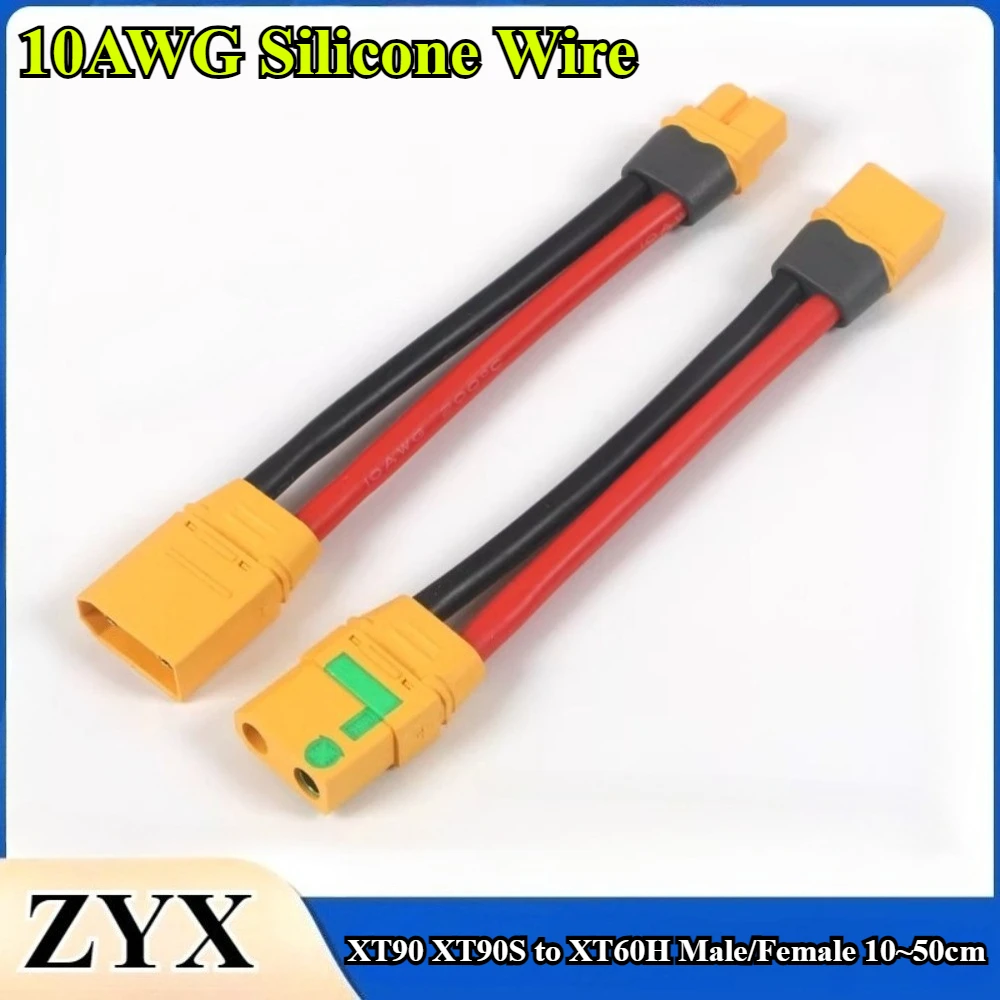 1 Stück XT90 XT90S Stecker/Buchse auf XT60H Buchse/Stecker Verlängerungskabel 10AWG Silikonkabel 10/20/30/50cm für RC-Akkuladegerät