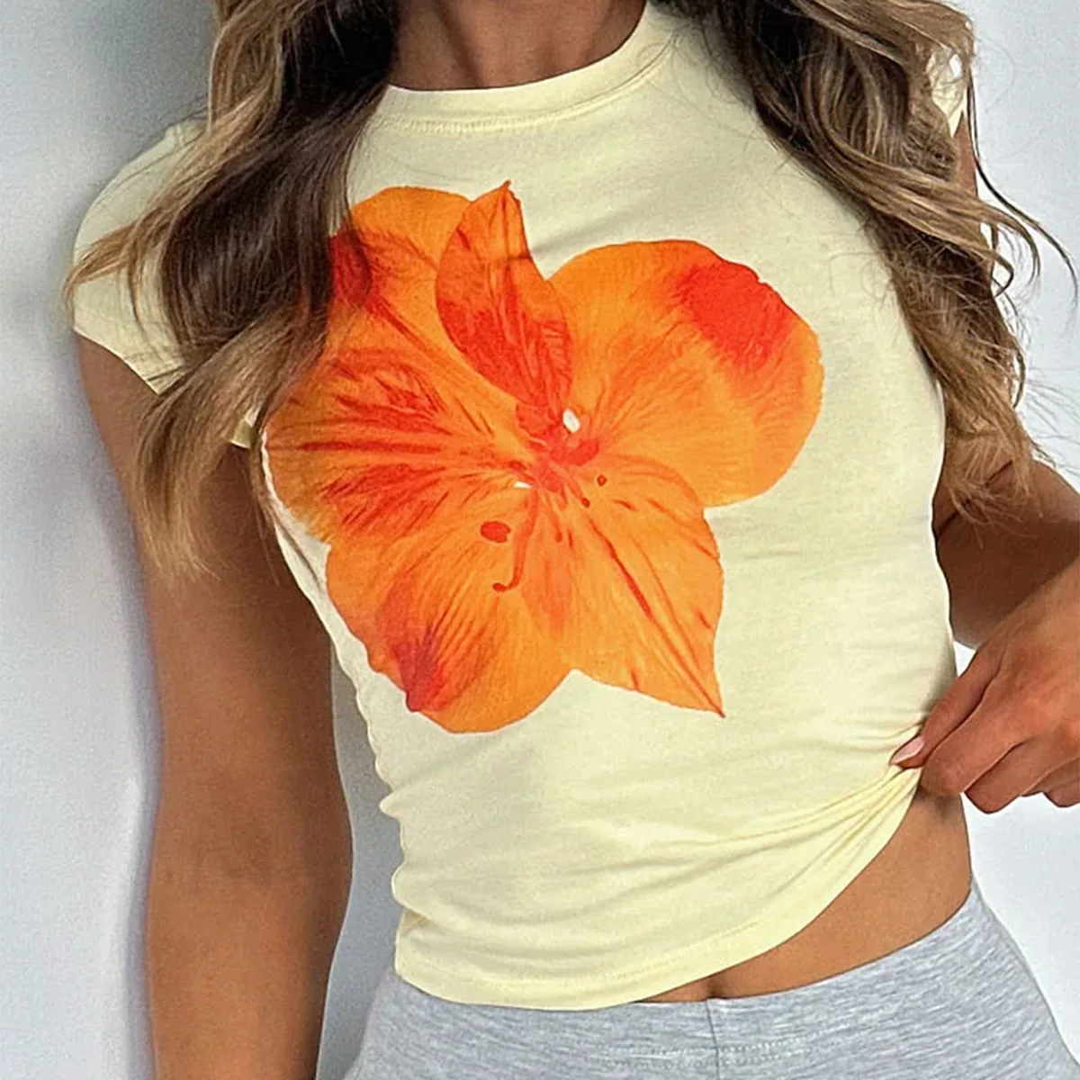

Fashion Casual Shirt Women's Flower Trend Pattern Blouse Women's Print Summer T-shirt Short Sleeve Shirts for women