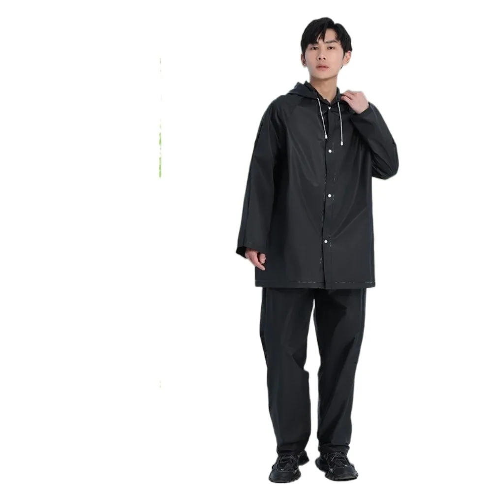 Eva Raincoat Set Full Coverage Strengthen buttons Split Raincoat Adjustable Windproof Cycling Raincoat Outdoor Activities