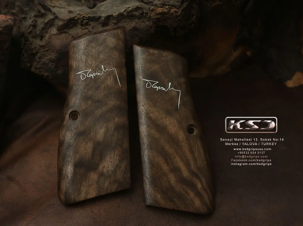 KSD Brand Browning MK3 Compatible Root Walnut Grips