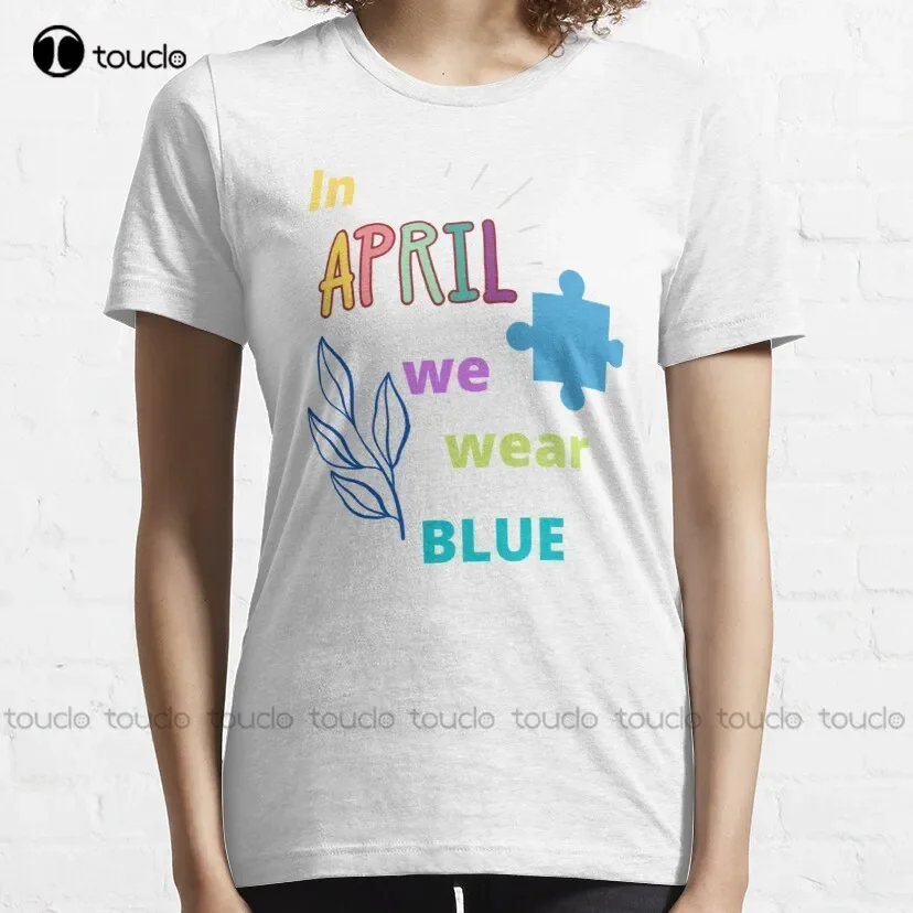 In April We Wear Blue      Classic T-Shirt Halloween Shirt Women Shirts Digital Printing Harajuku Streetwear Xs-5Xl Cartoon Tee