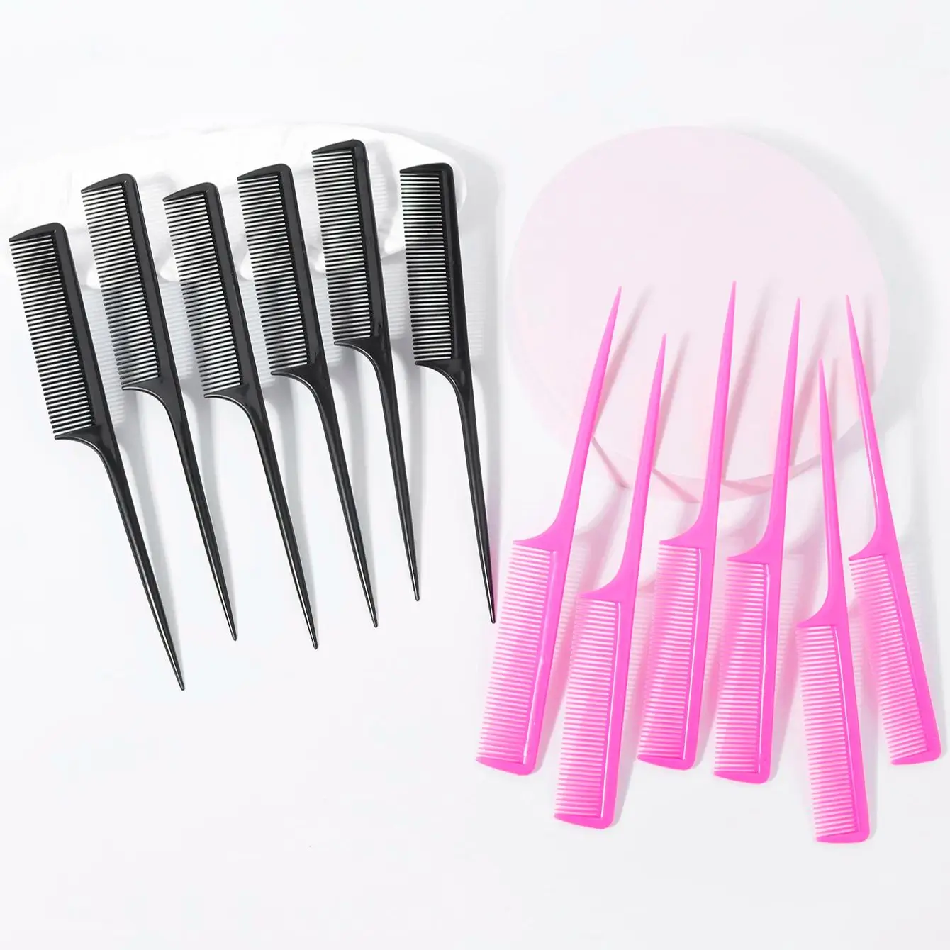 Professionelle Kunststoff-Haarkämme mit spitzem Schwanz, antistatische Haarfärbebürsten, Haarstyling-Kämme für Haar-Accessoires