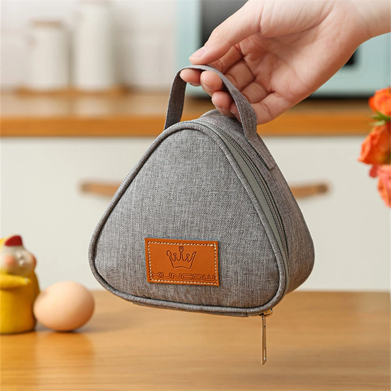 Breakfast Insulation Thermal Bag Small Triangular Rice Ball Lunch Box Bags Cute Portable Food Bento Fresh Pouch for Women Kids