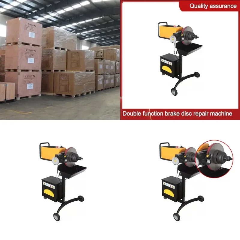 UE-140 110V 220V Portable Bifunctional Car Brake Disc Repair Machine with Rollers for Lathe Positioner Grinder
