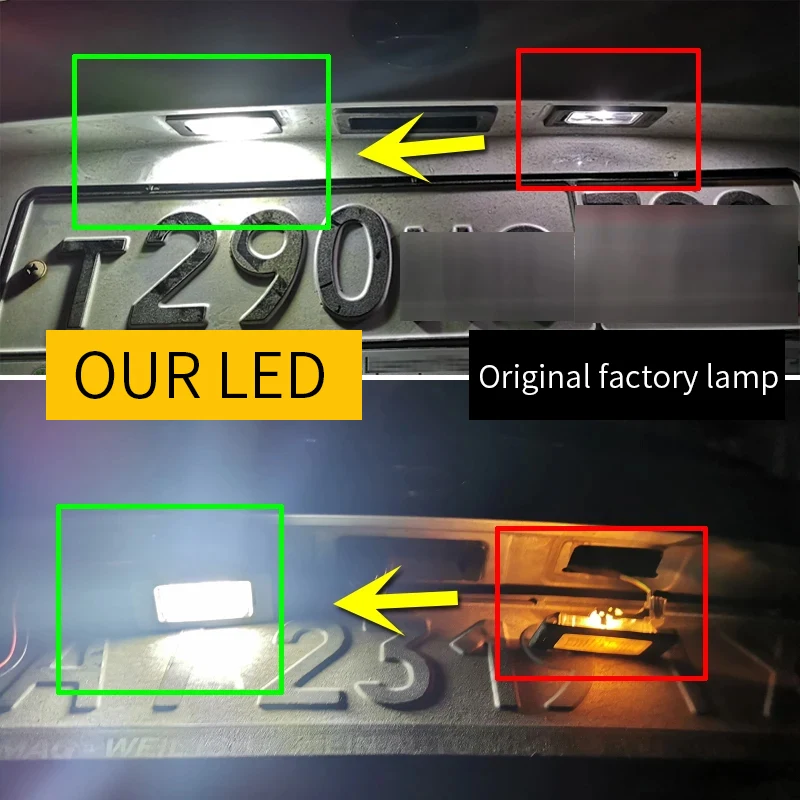 2PCS 24-SMD Bright LED Number License Plate Light For SKODA For Rapid Yeti Octavia 3 Superb B6 Fabia No Error Car Accessories