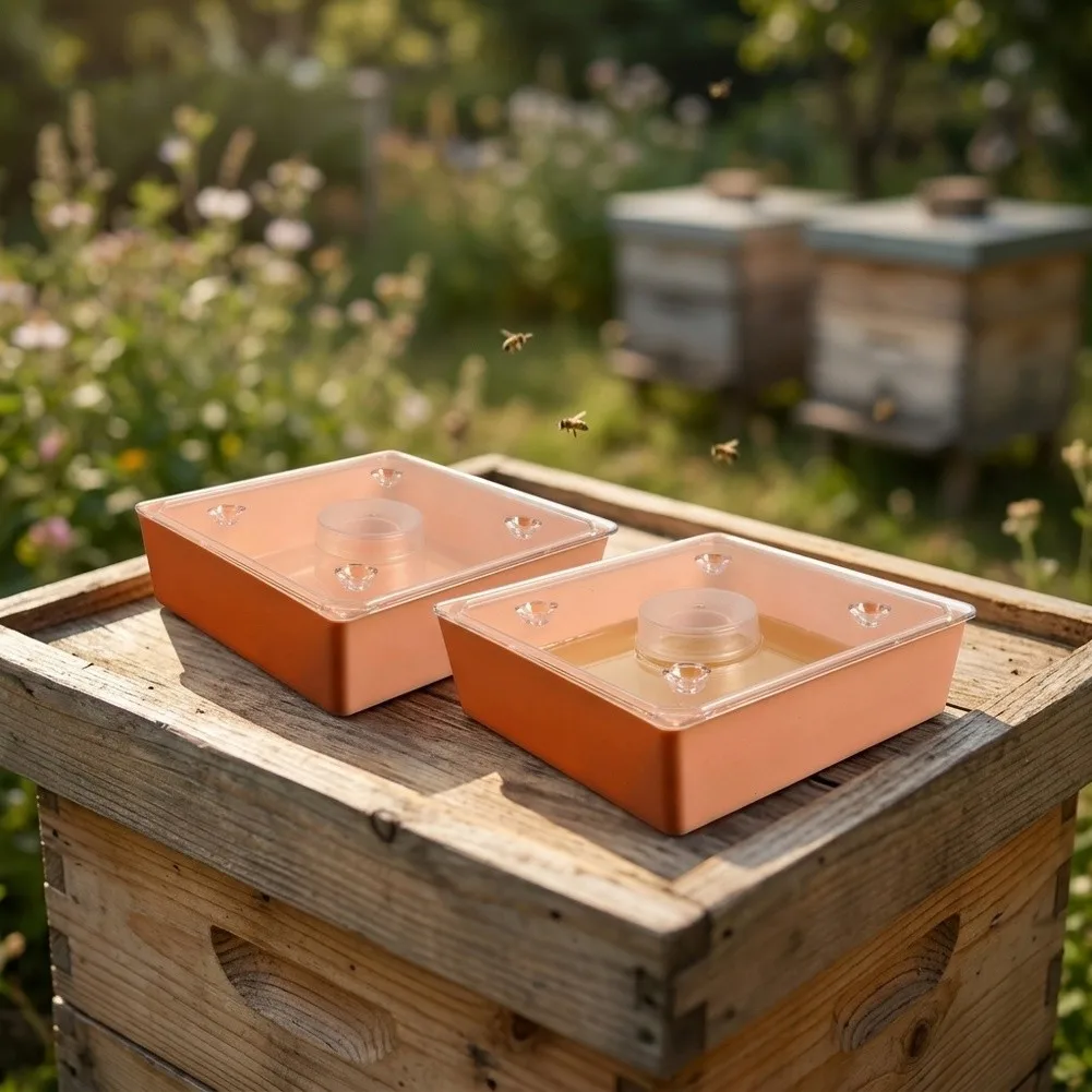 Multifunctional Practical Square Watering Tray Upper Fitted Feeding Supply For Backyard Garden Breeding Pollinator Water Station