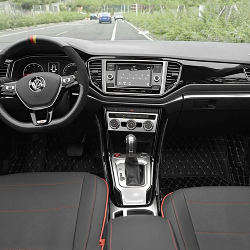 Car Dashboard Edge Trim For Volkswagen VW T-roc 2018 2019 2020 2021 Center Control Interior Garnish Sticker Strips Accessories