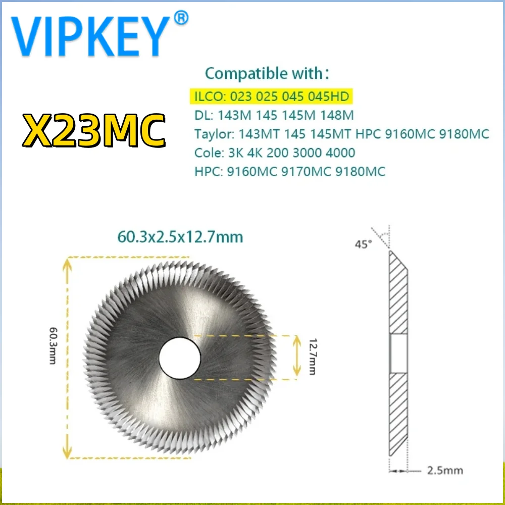 ILCO X23MC Cutter Compatible With ILCO 045 025 HPC 9160MC 9180MC Key Duplicator Locksmith Tools