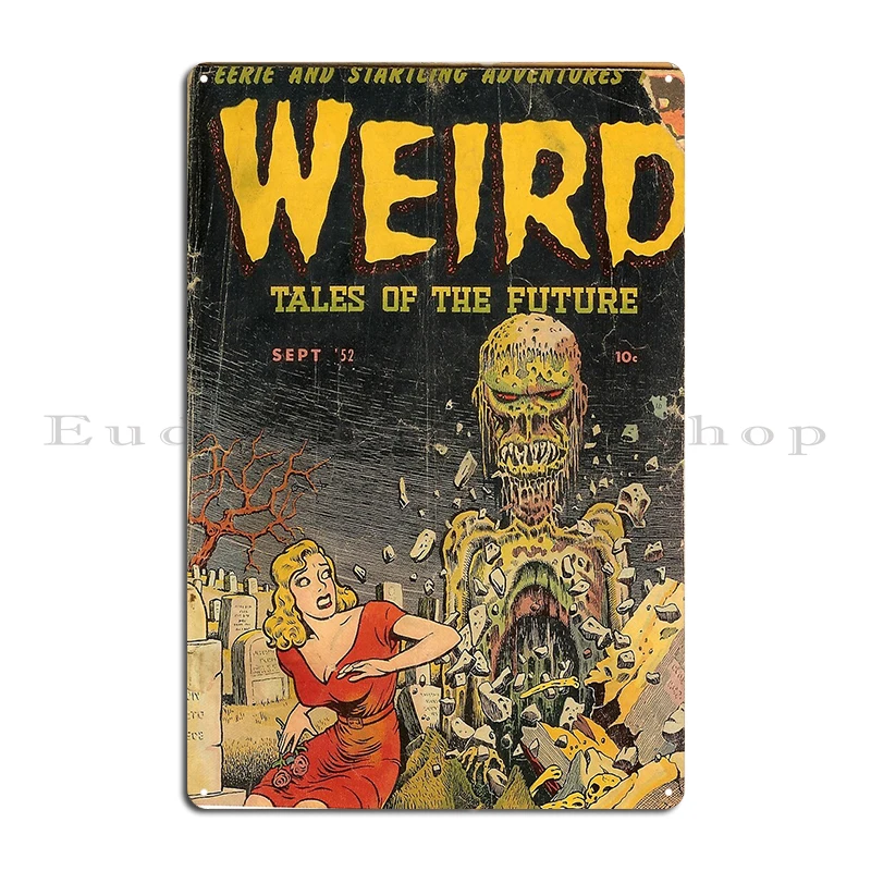 Halloween II Movie Weird Tales Of The Future 003 Zombie Tales Comic Book Fan Art Metal Wall Plaque Retro Club Tin Sign Poster