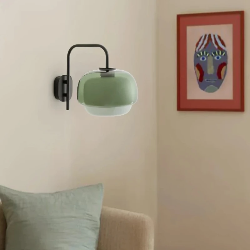 Modern Minimalist Wall Lamps Glass Lampshade LED Wall Sconces Designer Bedroom Living Room Hotel