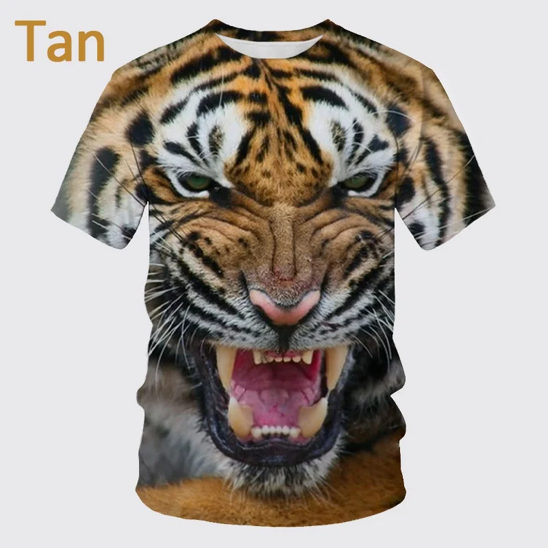 Summer Hot New Animal 3D-printed T-shirt Print Casual Hip Hop Cool Crew Neck Short Sleeve Shirt for Men and Women