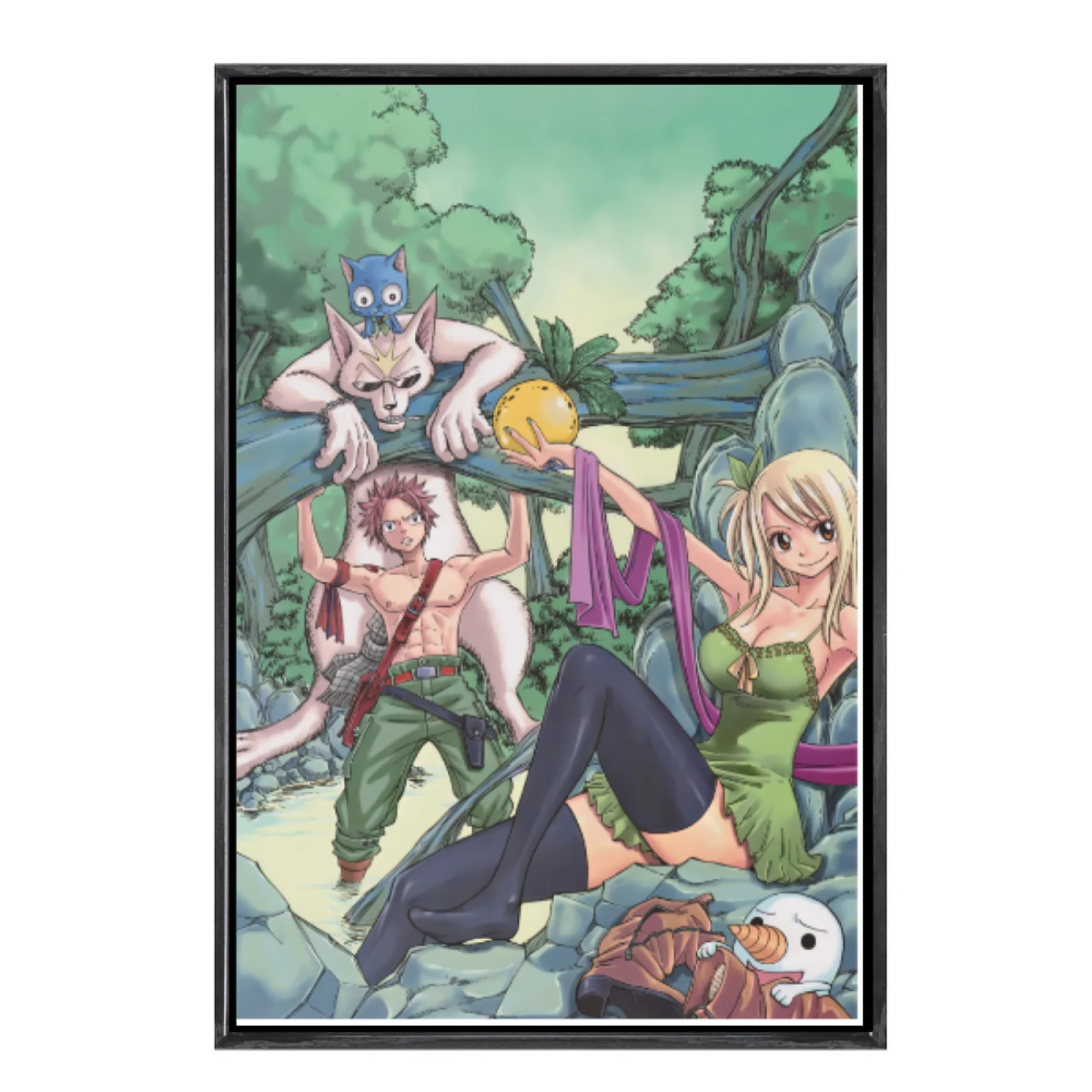 

Japanese Manga Multi-Size Canvas Poster Double Framed Wall Art,Fairy Tail Home Decor for Living Room Bedroom