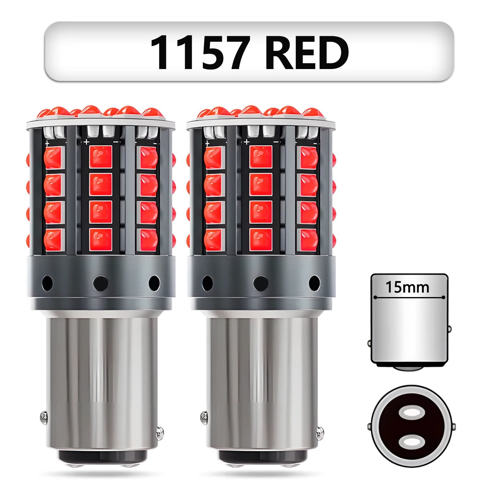 2 Stück 1157 BAY15D P21 1156 BA15S LED-Lampen Canbus 44SMD 7440 7443 Blinker Rückfahrlicht Bremslicht 12V Superhelle Glühbirne