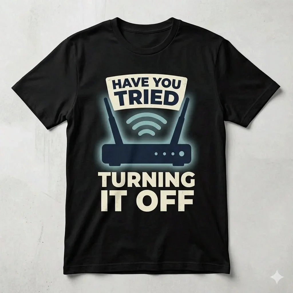 Have You Tried Turning It Off Funny Dad Tech Support Tee