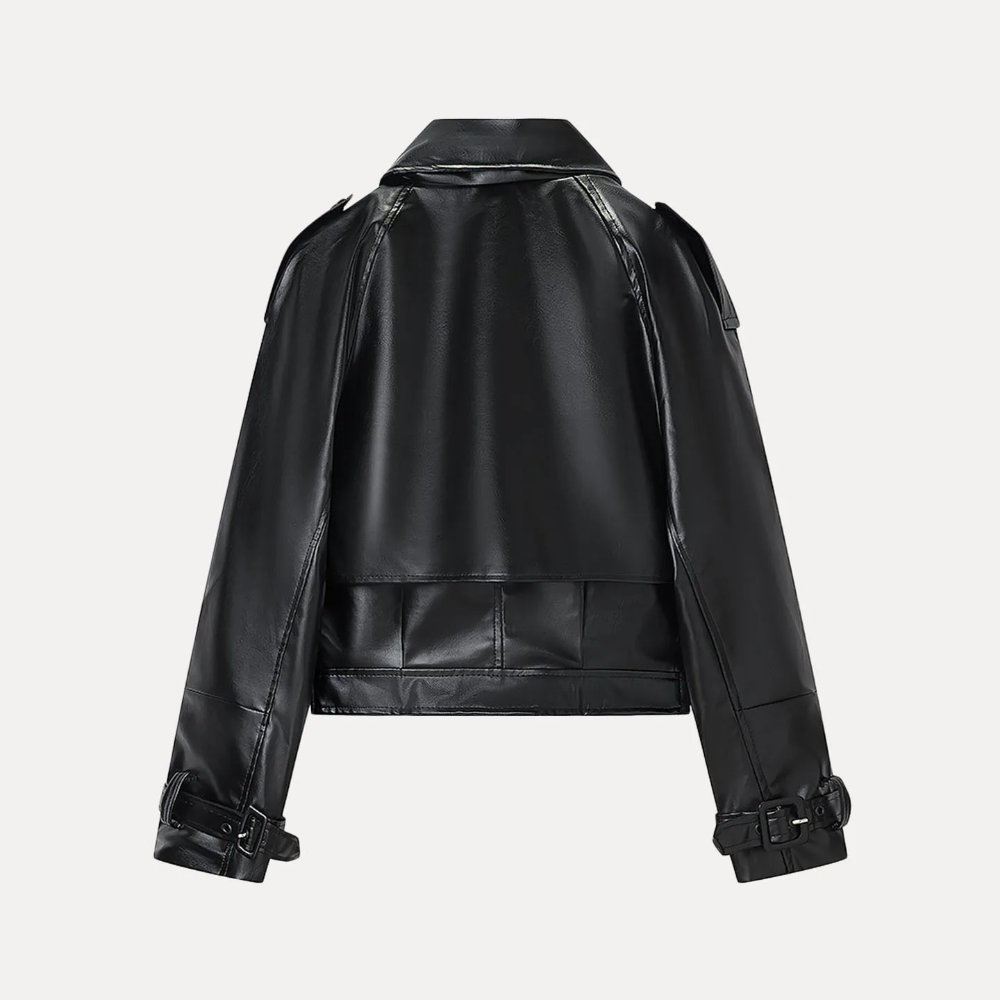 Faionable Motorcycle Sle ort Jaet Women's Premium Autumn New Arrival Versatile Outerwear Lady's Stand Fit Coat