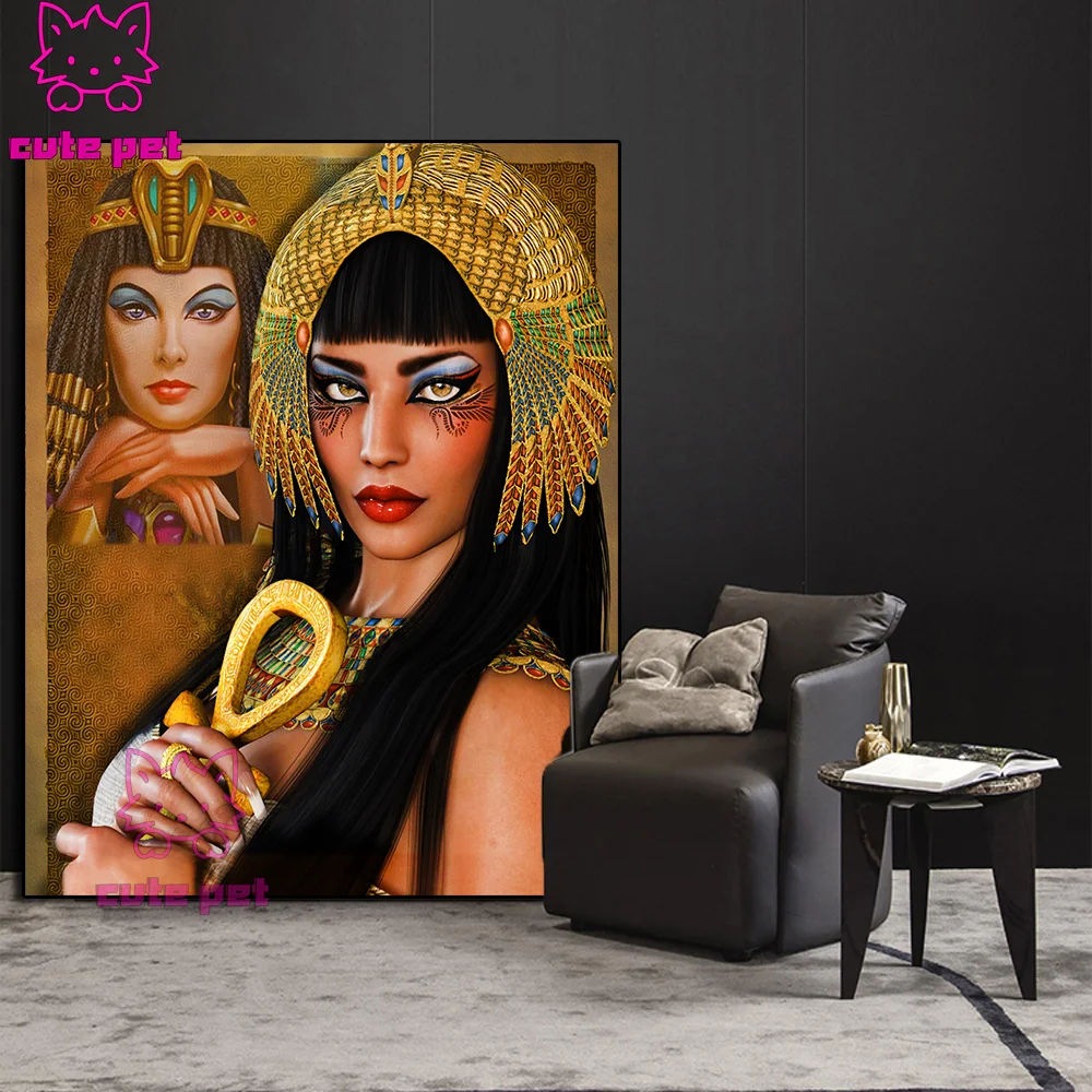 5D DIY Diamond Painting set Cleopatra Portrait cross stitch Beautiful woman diamond embroidery mosaic painting decoration salon