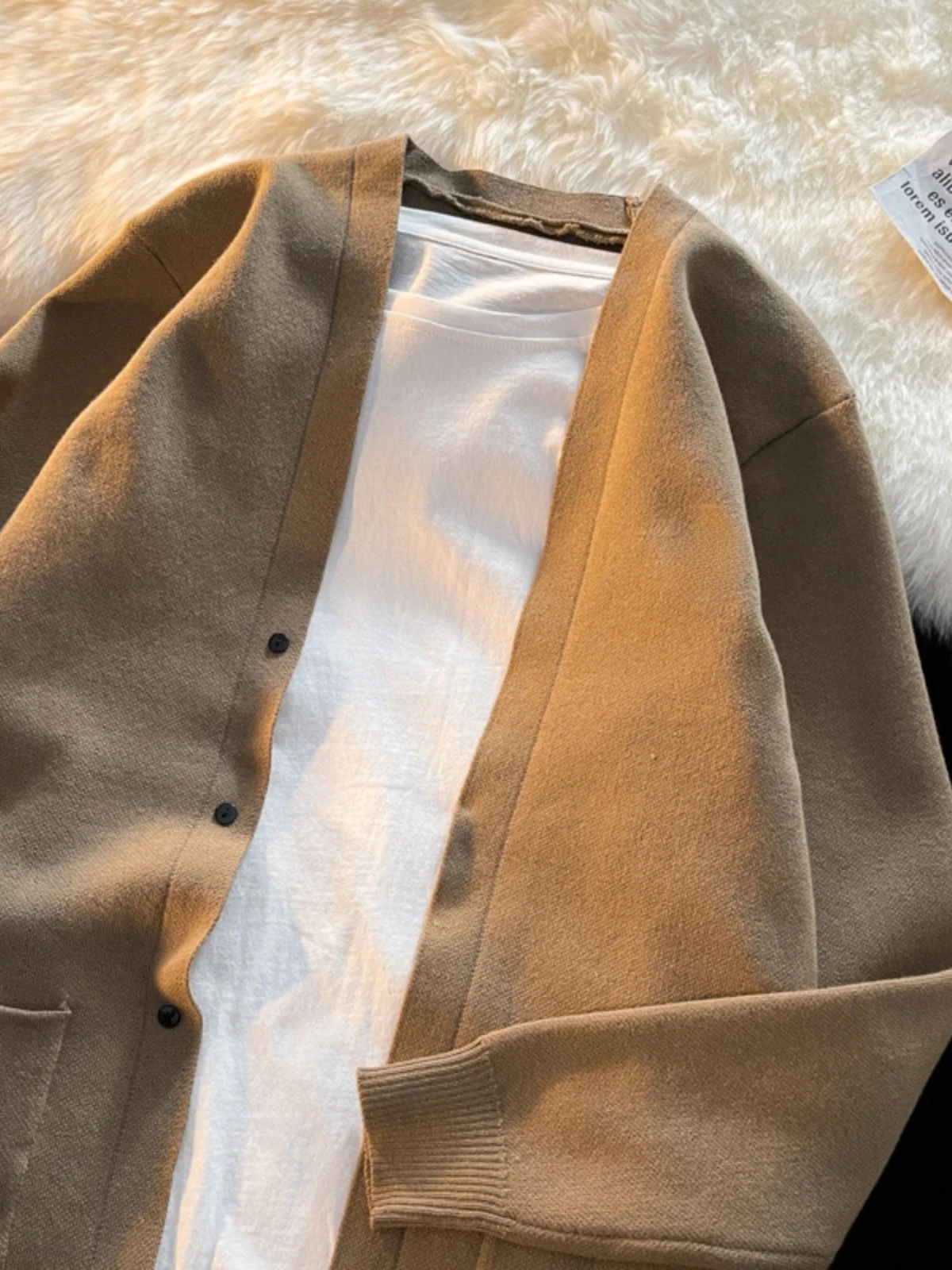 

Retro Japanese Sle Men's Knitwear Jaet Thiened Loose Open Cardigan Versatile Trendy Brand Casual Winter V-Ne Long Sve