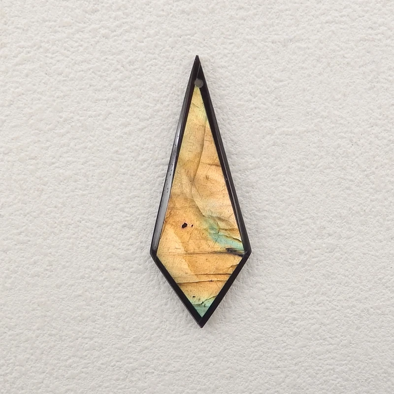 Natural Stone Labradorite Obsidian Pendant Bead,Fashion Jewelry Necklace Accessories For Men Women 48x19x5mm 5g