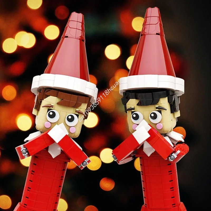 474 قطعة MOC قزم الرف الموسمية عيد الميلاد نموذج اللبنات البناء تجميع DIY بها بنفسك فكرة هدية الكريسماس اللعب عيد ميلاد #3