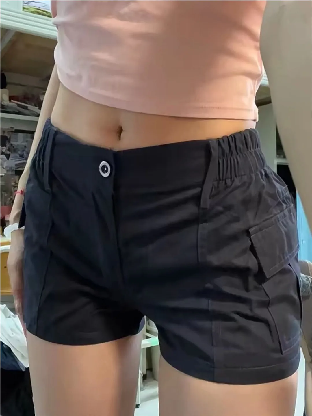 

Spicy Workwear Short Pants Women's Low Waist Hot Girl American Retro Butt Covering Ultra Short Trousers Spring 2026 Korean Style