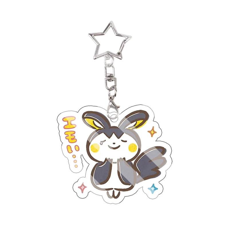 Snorlax Wigglytuff Eevee Acryl-Schlüsselanhänger Kawaii Pachirisu Trendiger Anhänger Taschendekoration Beliebte Modelle Kettenanhänger Geschenk – Detail 21