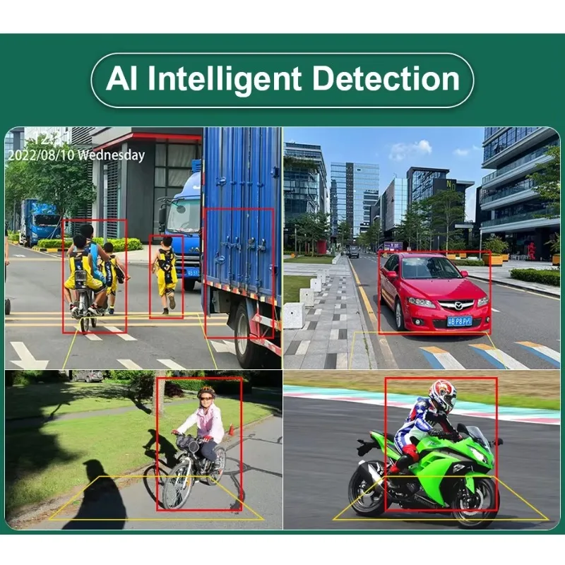 10.36" 4CH Smart Blind Spot Radar BSD Alarm Truck Bus Car DVR Recorder Monitor with 4 Pcs AHD1080P Infrared Night Vision Camera