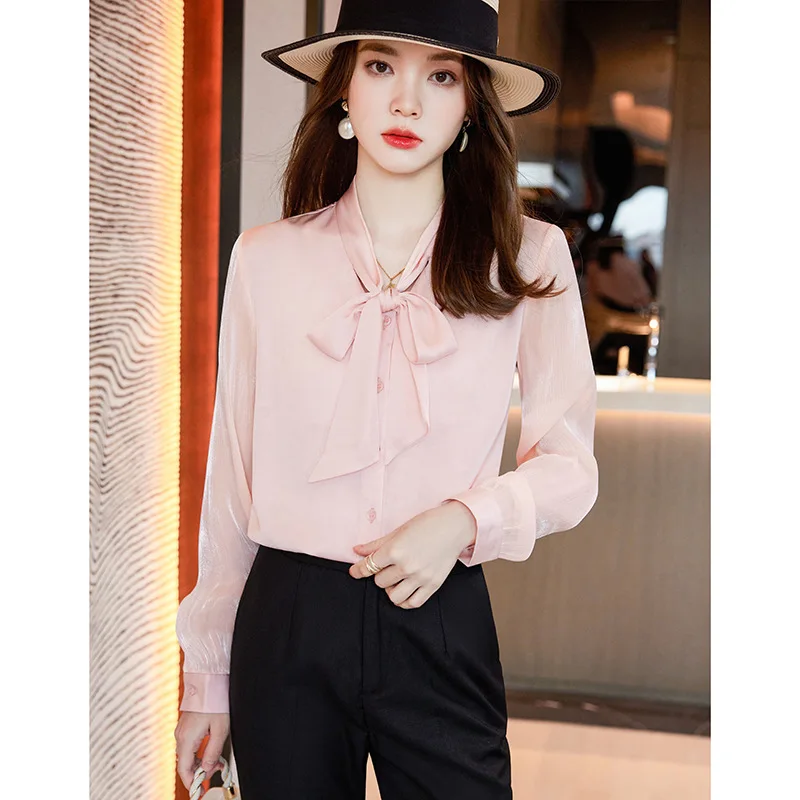 Women Blouses Shirts Spring Autumn Long Sleeve Elegant OL Styles Professional Office Business Work Wear Career  Tops Clothes