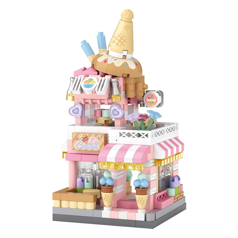 Building Blocks Mini Street Scene  Set - Creative Assembly Model Collectible Scenic Architecture Kit Toy Display Item