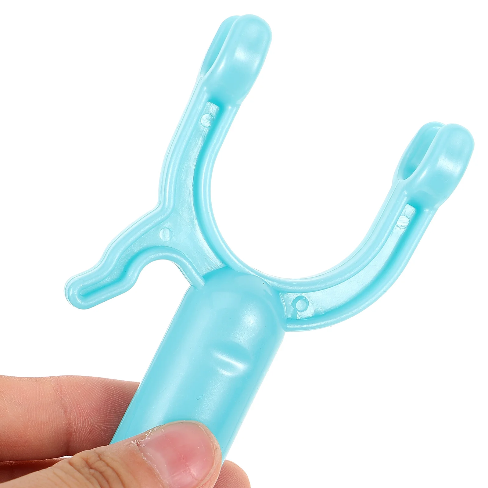 

3pcs Clothes Forks for Drying Pole Lake Blue 16 Holes Plastic Replacement Heads Balcony Dormitory Strong Portable Clothes Rod