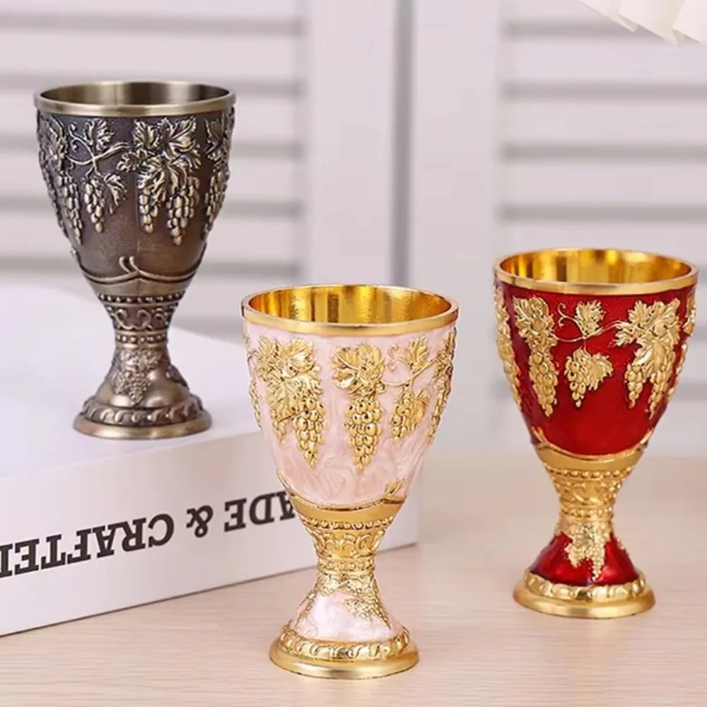 Novo estilo europeu copos de vinho espíritos copo retro liga vodka taça mini 30ml giz de casamento vidro de licor vermelho
