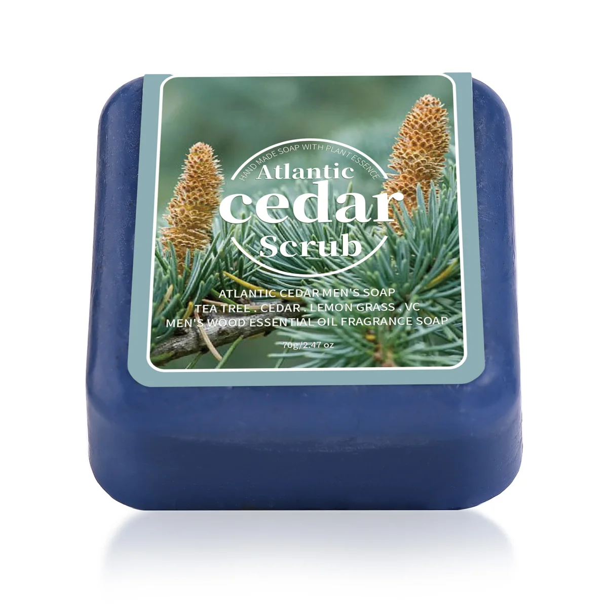 Men's Cedar Essential Oil Soap Travel Portable Hotel Soap Deep Cleansing Woody Fragrance Handmade Soap, Face and Body Soap - Image 2